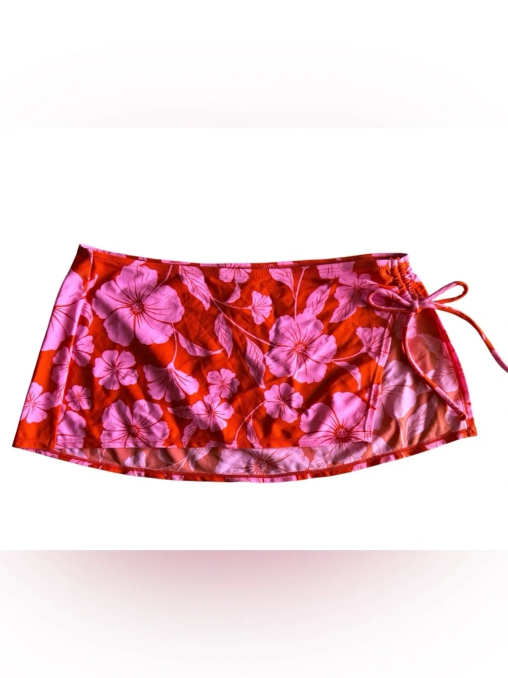 Wild fable Cinch Side Skirt Cover Up Orange/Pink Tropical Print . Size XXS